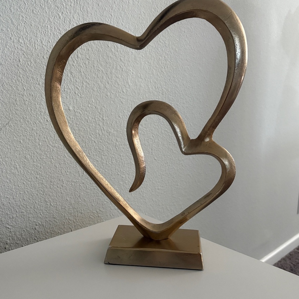 Gold Heart Sculpture